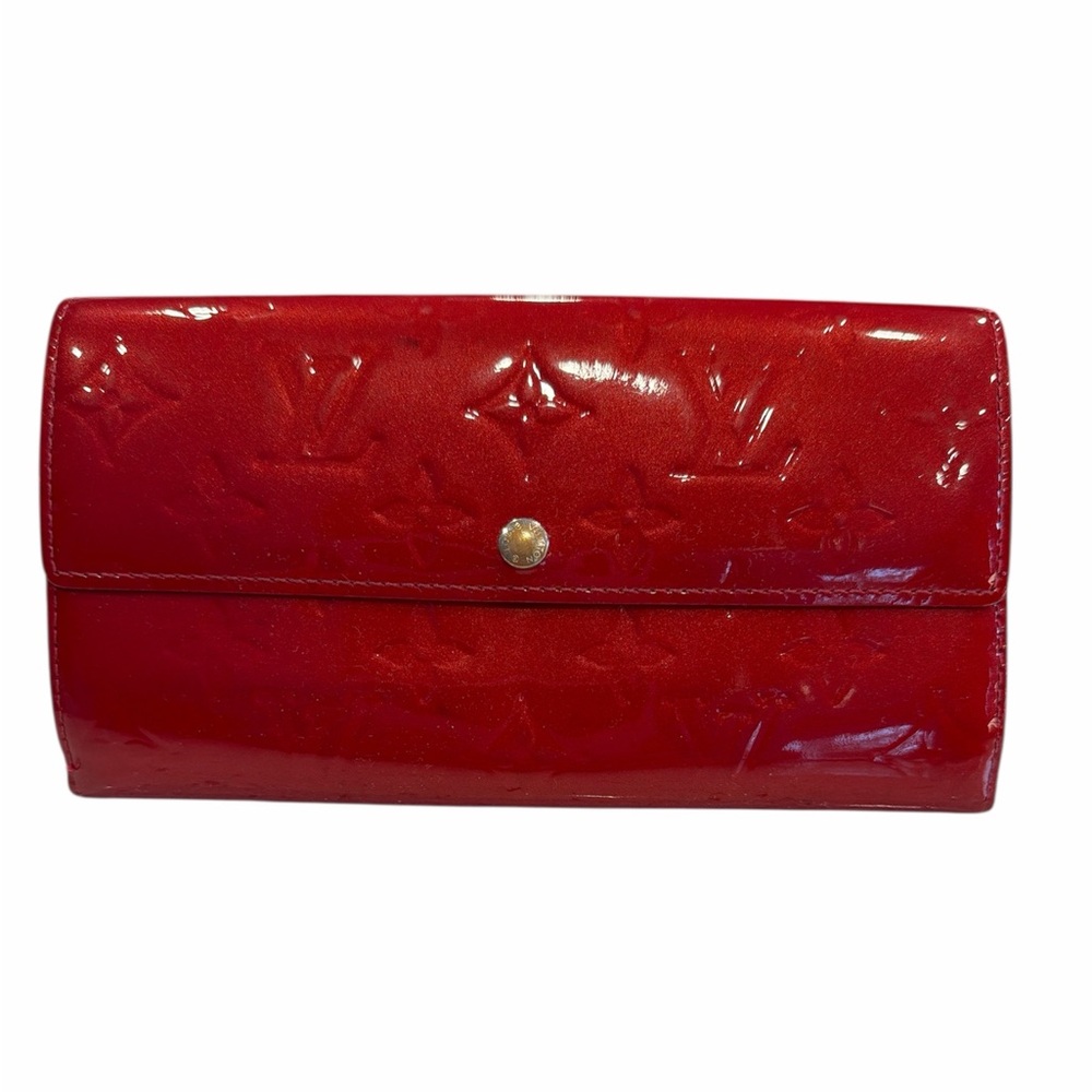 Louis Vuitton red vernis long wallet